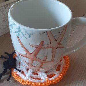 spider web crochet coasters